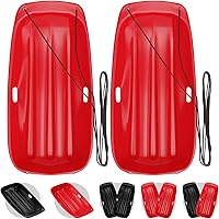 DUNCHATY Kids Snow Sled with 16.5ft Pull Rope & Handles - Cold-Resistant Toboggan for Adults, Stackable Lightweight Winter Sled (25/36/48in)