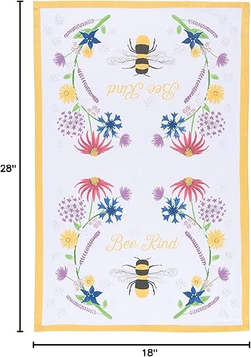 Miniatura 2 de Now Designs Bee Kind - Toalla de cocina estampada, 18 x 28 pulgadas