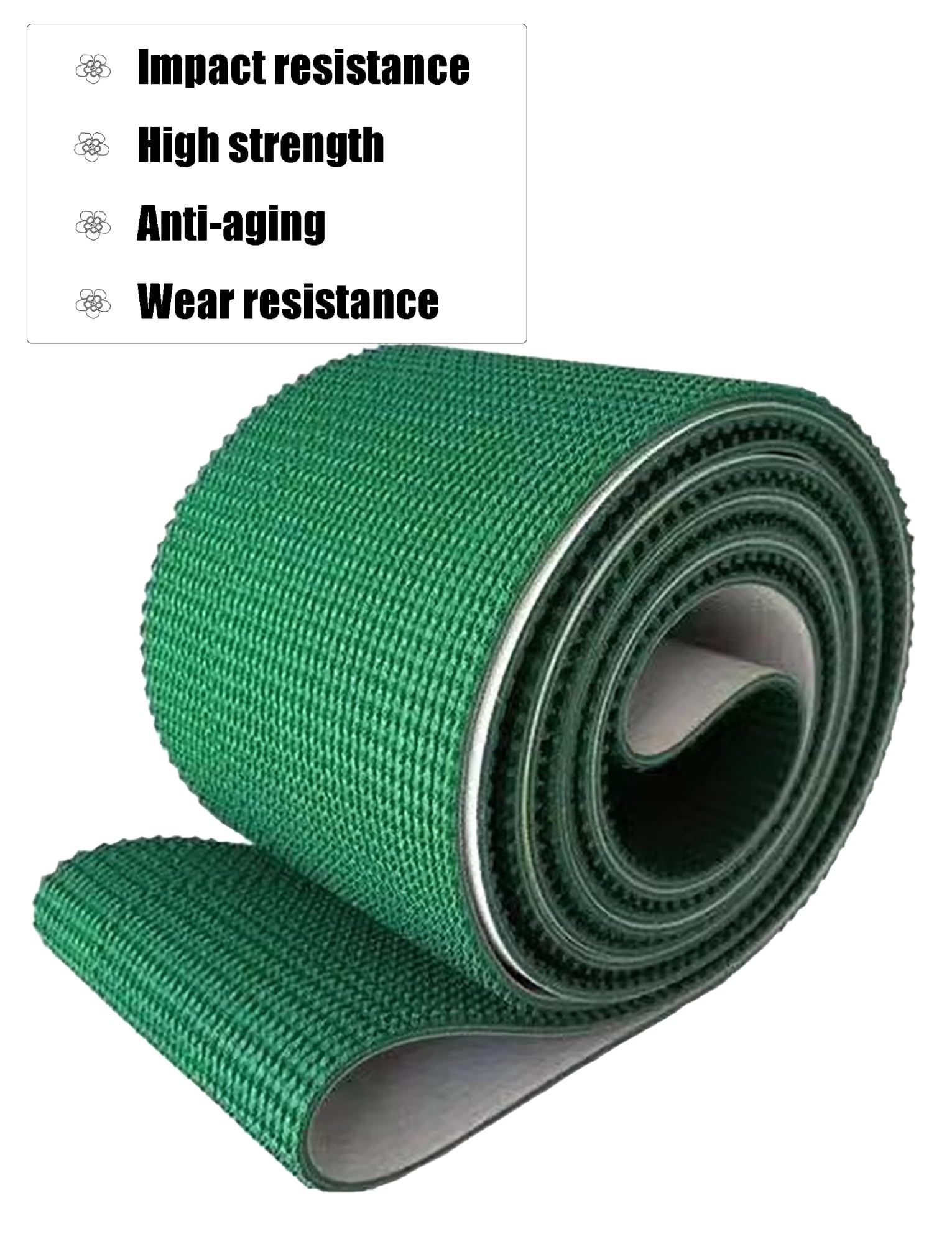 Nastro trasportatore in PVC per Nastri trasportatori da Tavolo, Spessore 4 mm, Resina antistrappo, Alimentazione a rulli a trazione elettrica, Adatto per Linee di Produzione (45,3 x 9,1 poll