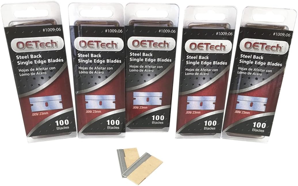 Steel Back Single Edge Razor Blades #1009-06, 100 Piece