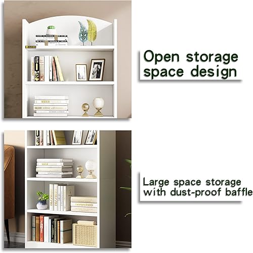 Miniatura 6 de Estantería abierta de 5 estantes, estantes de almacenamiento, estante de exhibición de pie para piso, estantería moderna de mediados de siglo,