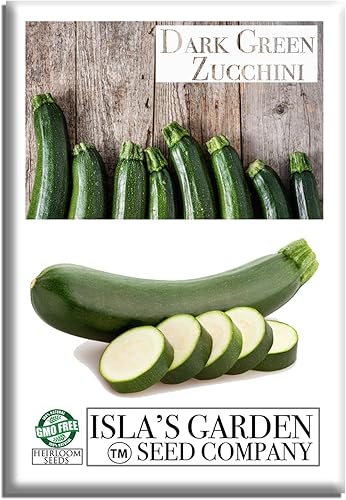 Semillas de calabaza de verano de calabacín verde oscuro para plantar, más de 50 semillas tradicionales por paquete, semillas de jardín de Isla