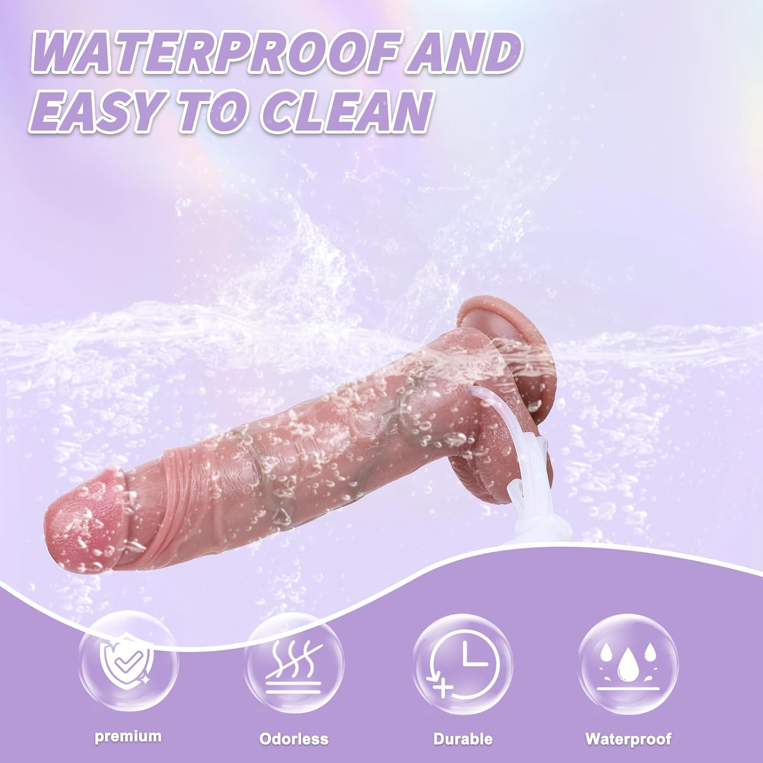 Realistic Silicone Squirting Dildo Adult Ejaculating Dildo,8.85 Inch Long Strong Hands Free Suction Cup Cumming Women Sex Toy,G-Spot Adult Jetting Anal Stimulator for Solo Couple Pleasure
