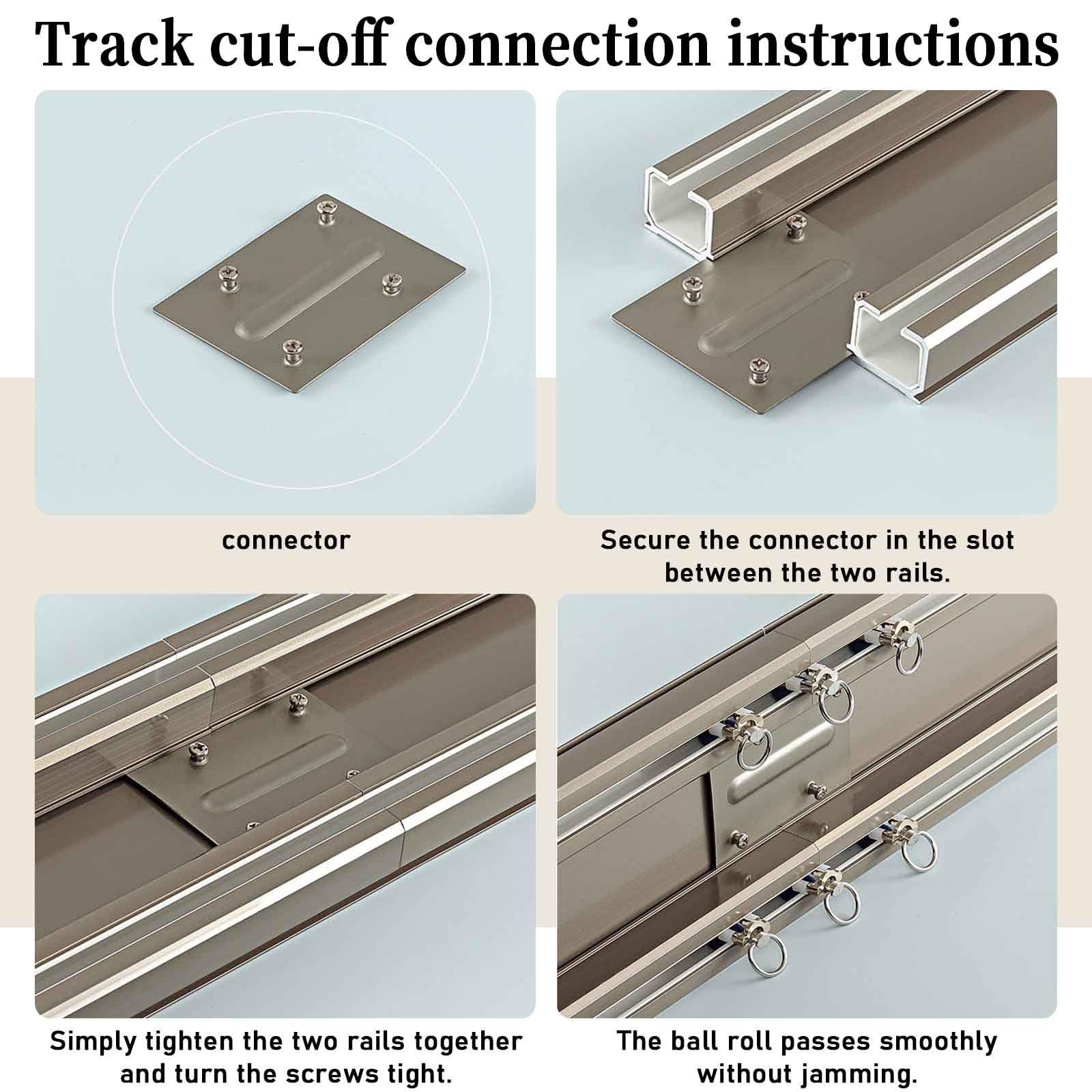 Double rail en aluminium pour rideaux - 200/300/400 cm - Montage au plafond - Idéal pour la maison et le bureau (1290 cm)