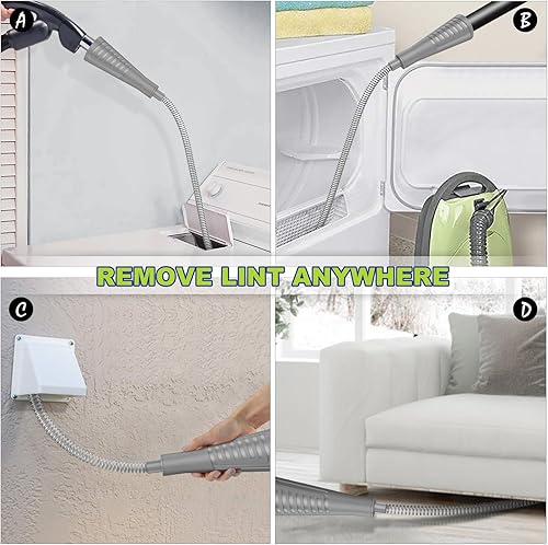 Miniatura 4 de Kit limpiador de ventilación para secadora Sealegend, manguera de vacío para pelusa, removedor de pelusa, manguera de aspiración para ventilación de