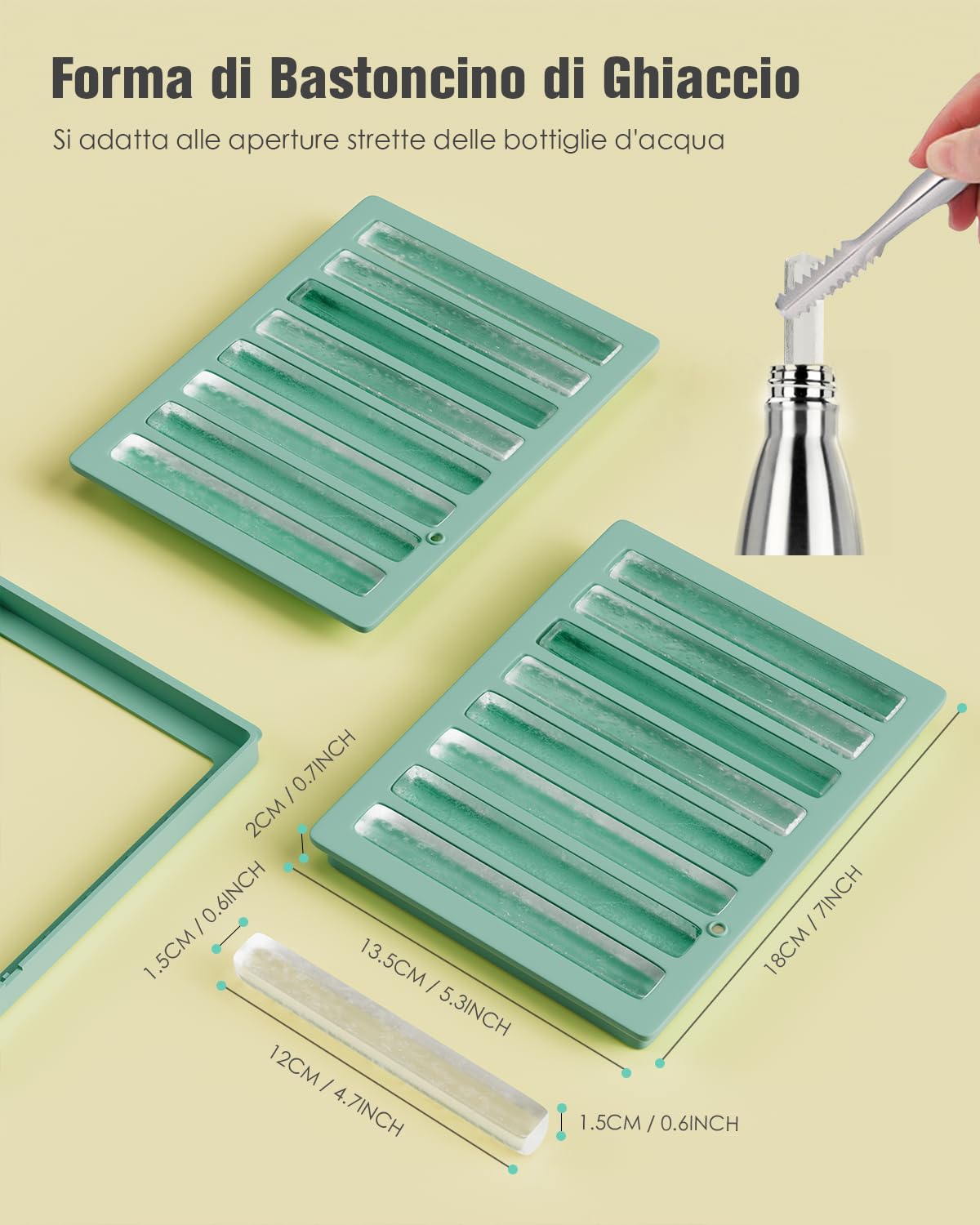 Stampi per cubetti di ghiaccio in silicone per bagno di ghiaccio, stampi per ghiaccio di grandi dimensioni per bagno di ghiaccio - Vassoi per cubetti di ghiaccio grandi riutilizzabili da 2