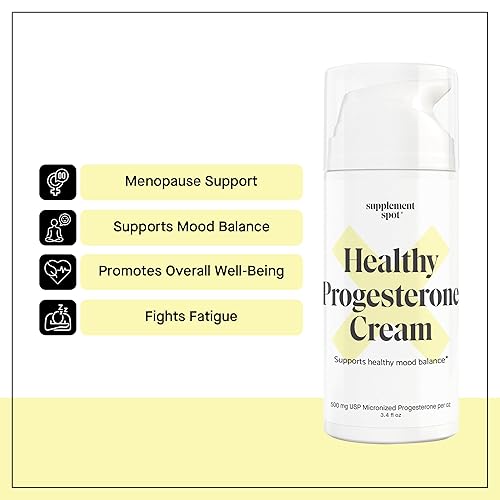 Miniatura 4 de Supplement Spot Crema de progesterona saludable para mujeres, crema de progesterona USP bioidéntica micronizada para alivio de la menopausia y