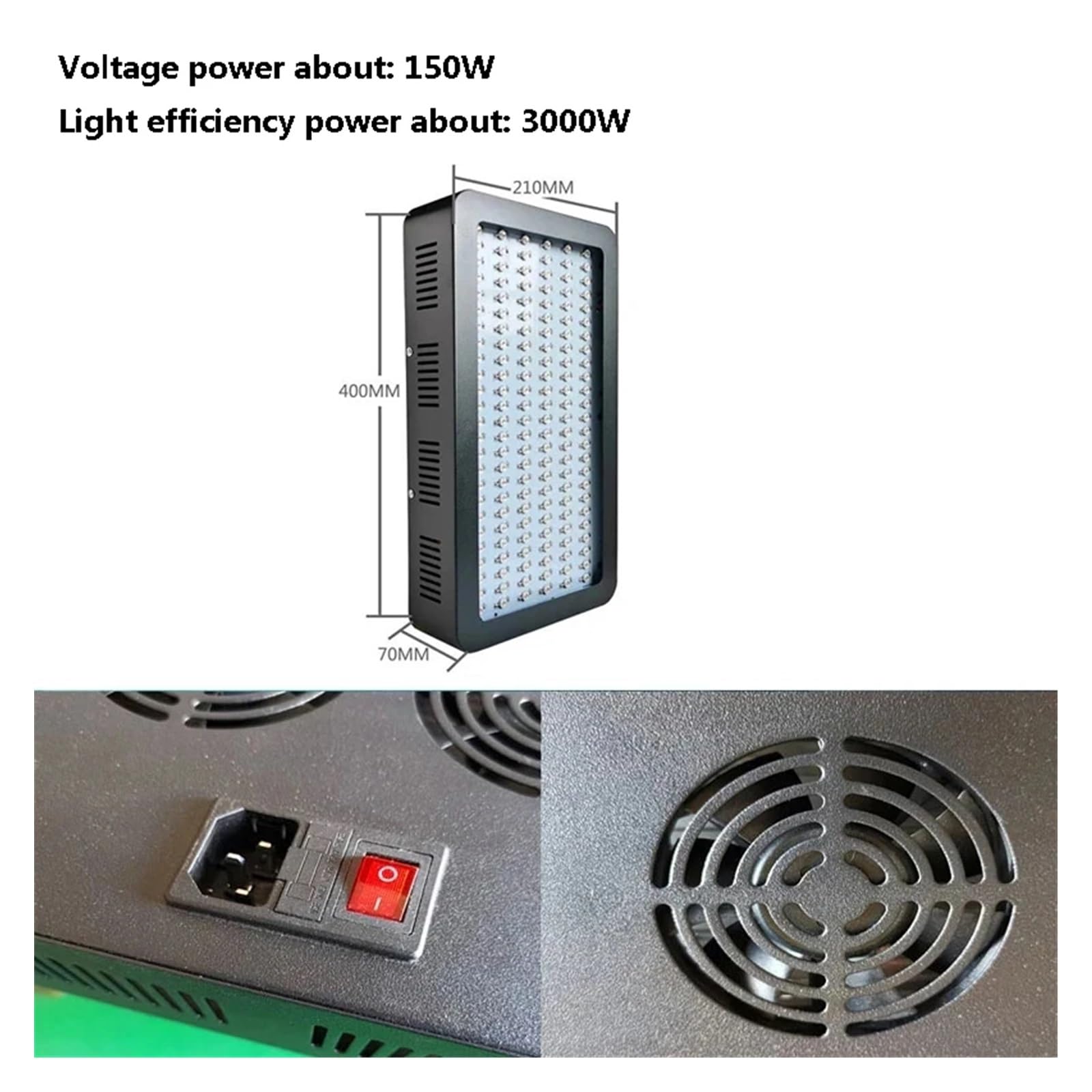Lampada per polimerizzazione UV Led ad alta potenza 3000W 395nm 365nm 405nm Lampada polimerizzante colloidale UV Colla UV Resina acrilica Vernice for inchiostro Stampante 3D for serigrafia(395nm)
