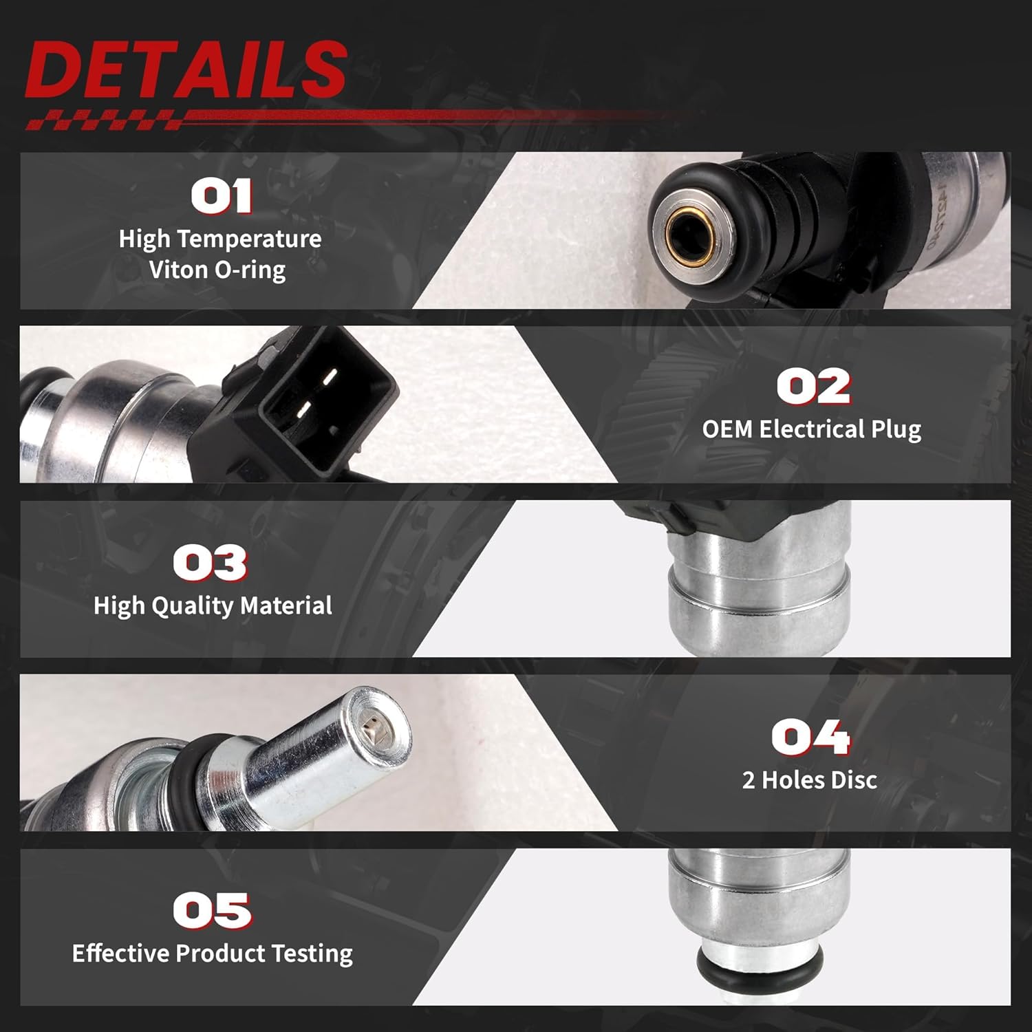 Fuel Injectors Fit For-BMW 320i 323Ci 323i 325Ci 325Ci E46 325i 325xi 328Ci 328i 525i 528i X3 Z3 Z4 98 99 00 01 02 03 04 05, Inyectores OE Replacement 1427240 FJ491, 6PCS