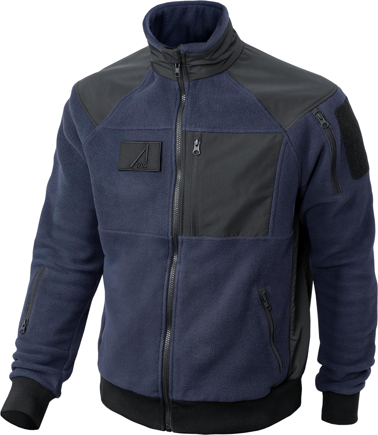 33,000ft Heren fleecejas met opstaande kraag, warme jas voor heren, lichte gebreide jas, overgangsjas, outdoor, sweatvest voor wandelen, hardlopen, vrijetijdsbesteding, heidegrijs, XXL