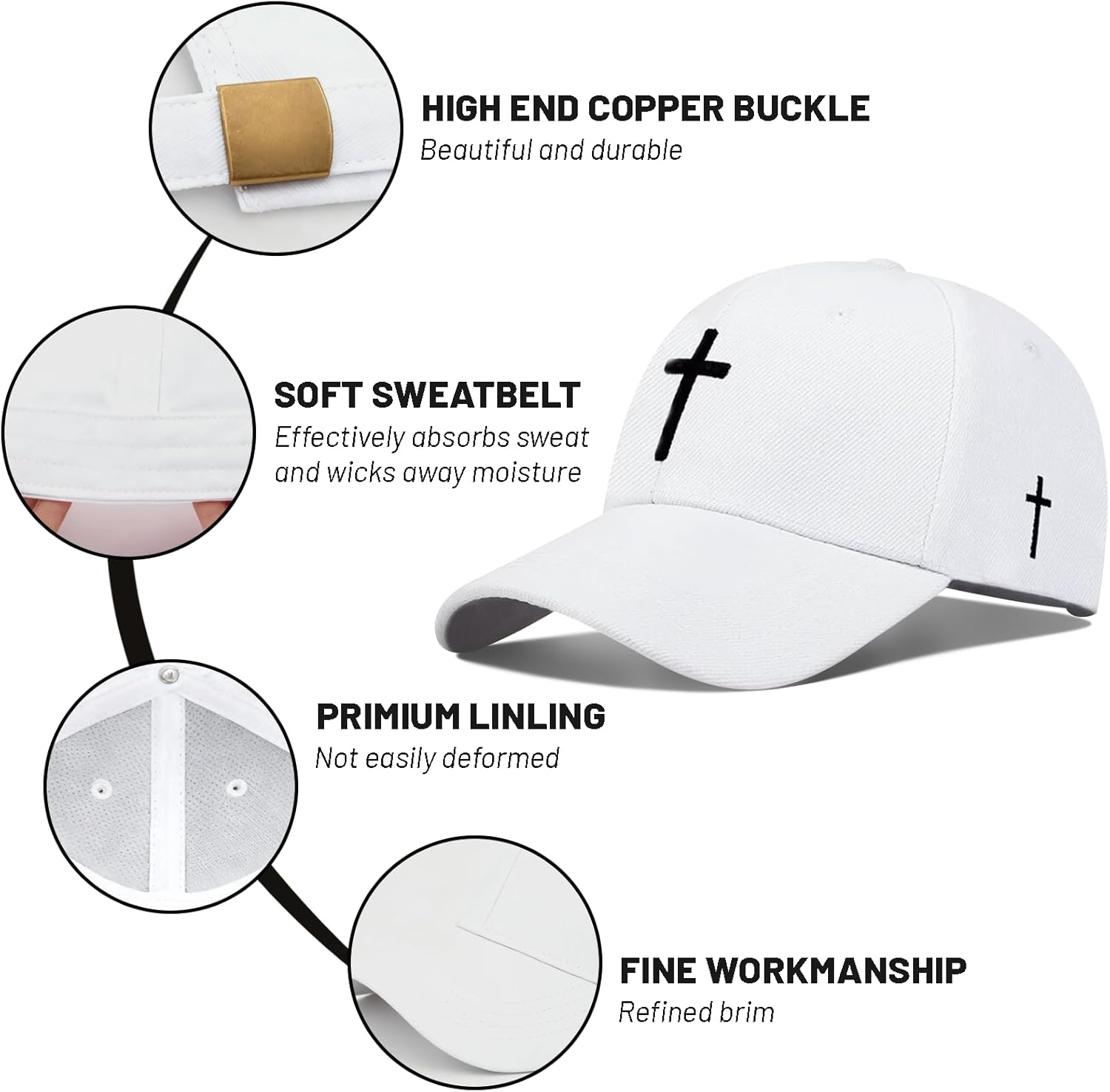 3D Embroidered Christian Hat for Men & Women, Jesus Faith Cross Hat, Religious Gifts for Christians Clothes - Image 3
