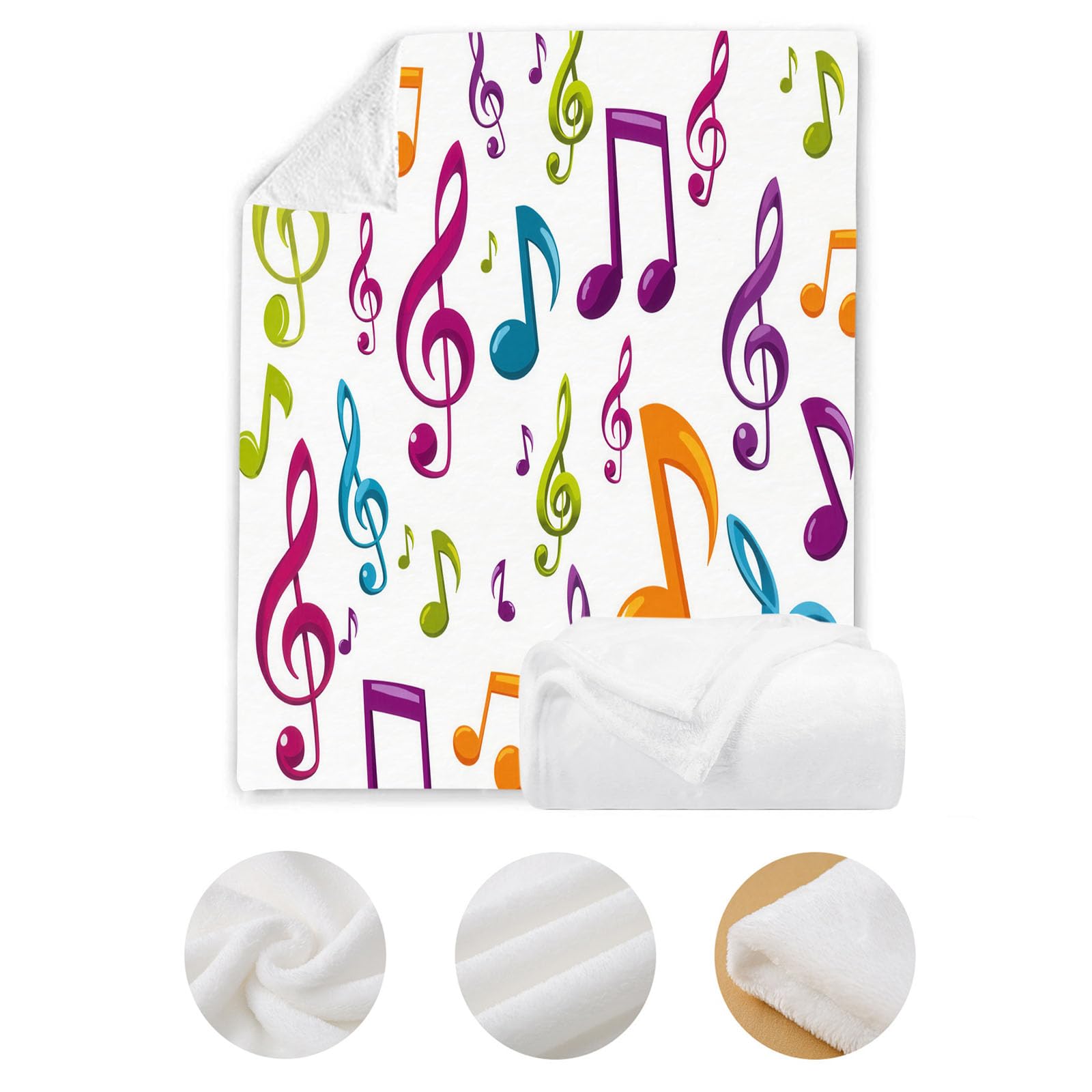 Coperta Stampa Musica Note Musicali, Coperta Arte Musicale Moderna Leggero e Accogliente, Calda Invernale Flanella Colorato Copertas Divano, per Divani Letti e Arredi da Esterno 200x220 cm