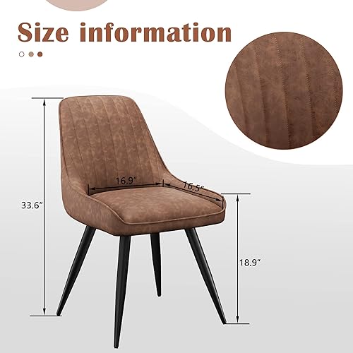 Miniatura 2 de Andeworld Juego de 4 sillas de comedor tapizadas, cómodas y modernas sillas decorativas con patas de metal, sillas laterales industriales de