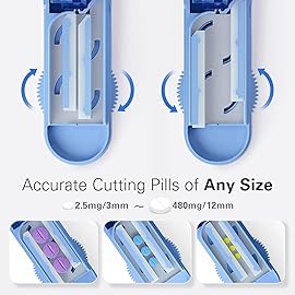 ONE PIX Pill Cutter Splitter for Small and Tiny Pills, Professional Adjustable Pill Cutter with Hidden Stainless Steel Blade, Safely Cuts Multiple Pills at Once, Pink