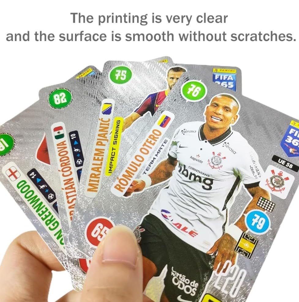 Image of SHAKTISM World Football Star Gold Cards, Soccer Trading Card, 2024 WorldCup StarCard, UEFA Champions League, Pack of 55 (World Football Star Card Silver)