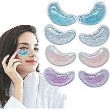 Reusable Under Eye Patches - 8PCS Hot &amp; Cold Gel Eye Pads/Ice Pack for Puffy Eyes, Dark Circles &amp; Eye Bags | Cooling Sleep Mask &amp; Soothing Compress