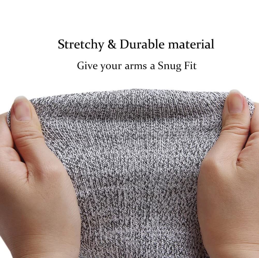 Mangas de brazo resistentes a los cortes nivel 5, mangas de protección de brazos, protectores de brazo a prueba de cortes con ranura para el pulgar, manga de jardín gris para mujeres y hombres