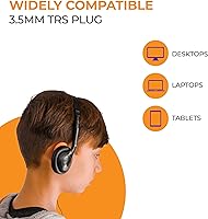 Vista 5 de Soundnetic SNCCV - Paquete de 10 auriculares estéreo con almohadillas de cuero sintético y control de volumen, color negro, ideales para escuelas