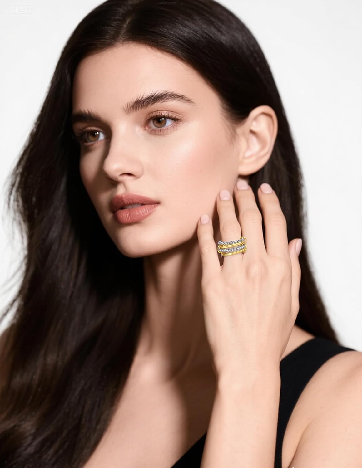 Gold Stackable Rings for Women Non Tarnish, Dainty Stackable 18k Gold Plated CZ Cubic Zirconia Rings, Gold Knuckle Women Rings Set - Image 2