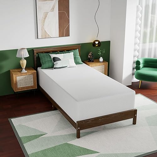 Miniatura 34 de BestMassage Colchón matrimonial de 10 pulgadas | Espuma viscoelástica de gel | Tacto firme medio | Blanco | Cama en una caja, certificado