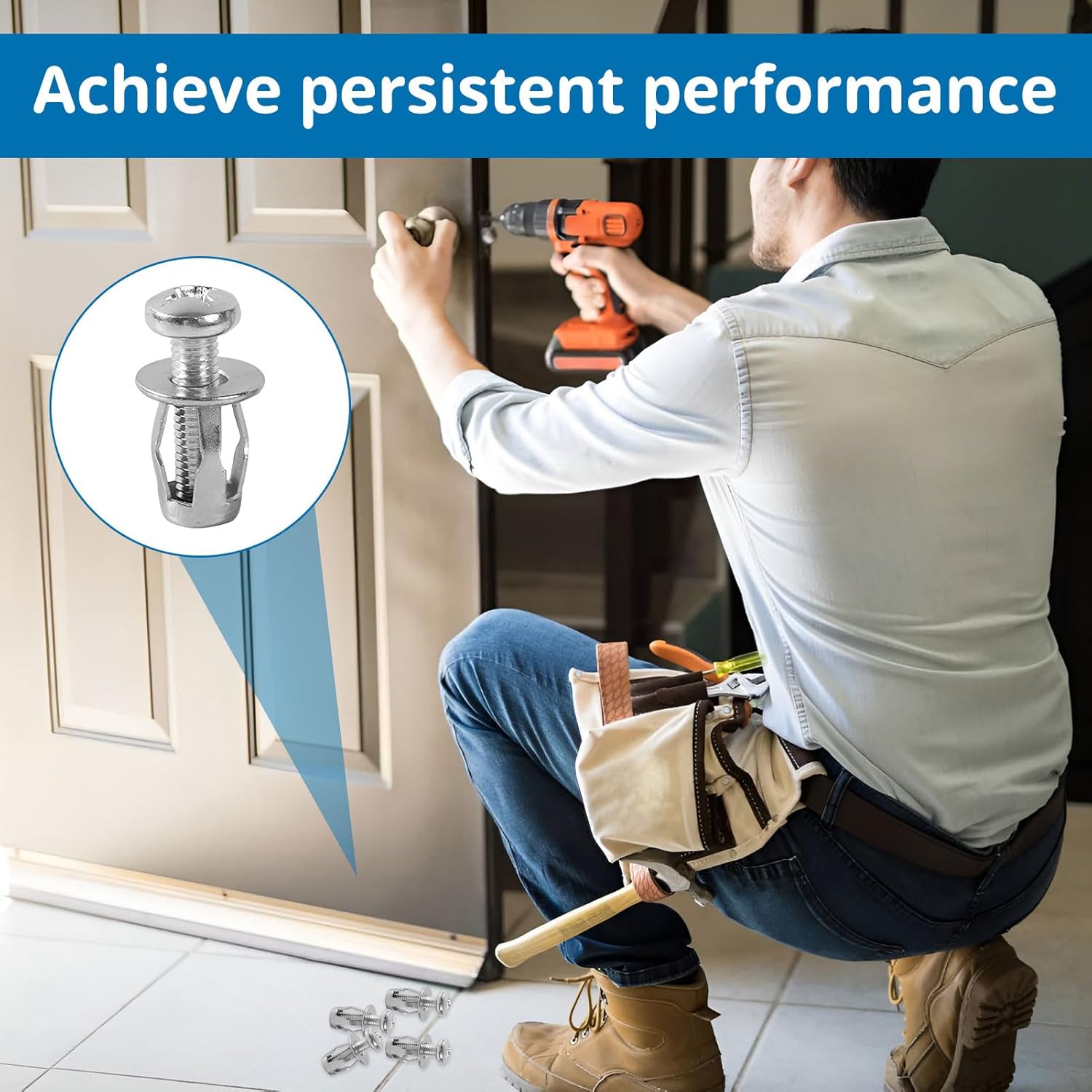 Hollow Wall Fixings,20 Pcs Hollow Door Fixings,Extra Short Hollow Wall Anchor, Drywall Anchor for Aluminum-Cladding Sheet Steel Plate Iron Plate Hollow Plastic Sheet(M4x20mm)