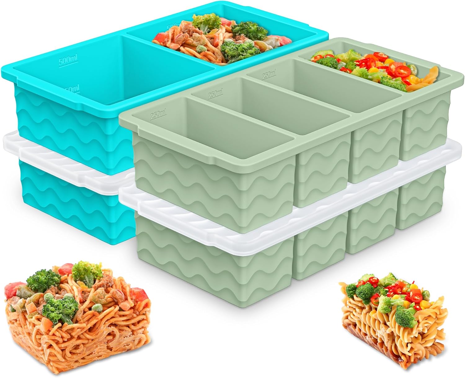 Silicone Freezer Molds for Soup with Lid