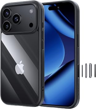 NIMASO iPhone 17 Pro Max Case, Anti-Yellowing Shockproof, Wireless Charging, Compatible with iPhone 17 Pro Max 6.9 inch, Black