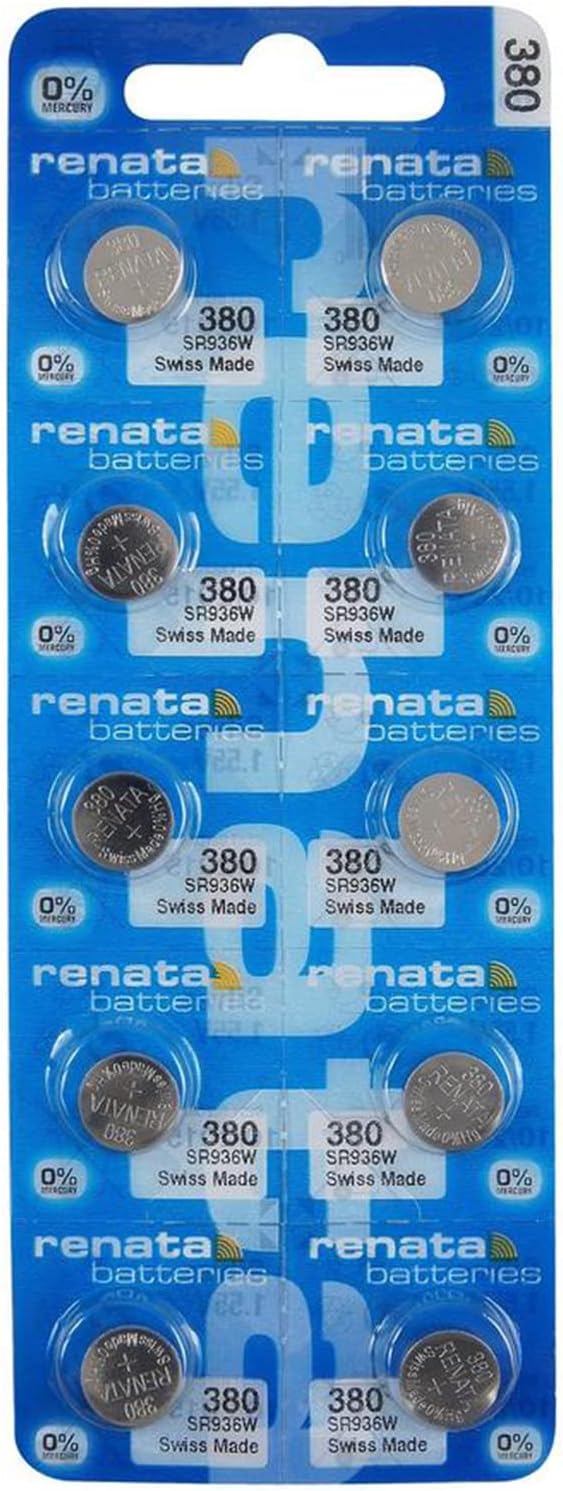 Renata 380 SR936W Batteries - 1.55V Silver Oxide 380 Watch Battery (10 Count)
