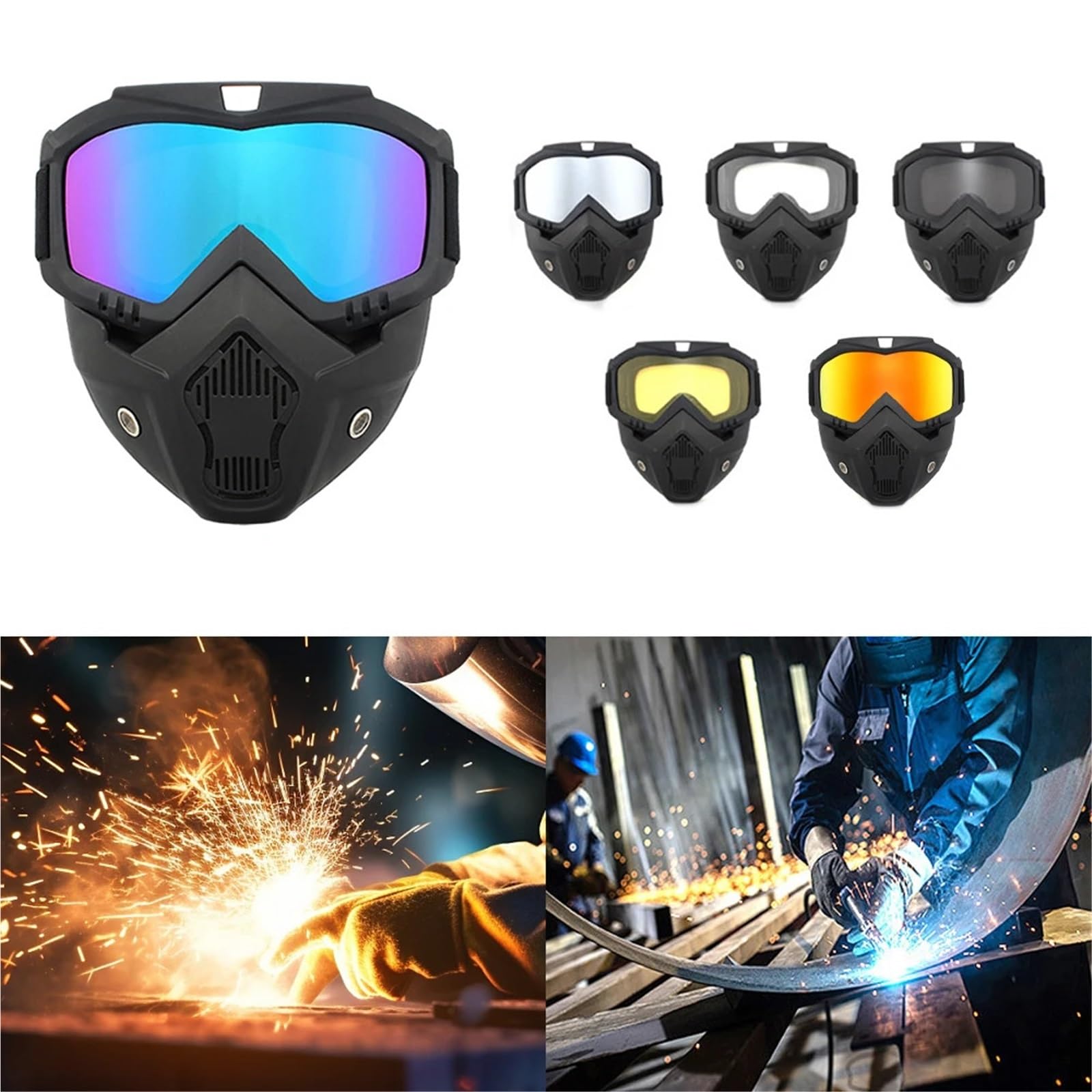 Casco de soldadura con atenuación automática montado en la cabeza - Gafas con filtro antideslumbrante for equipo de protección de soldador(Grey)
