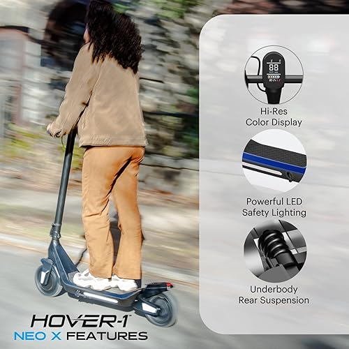 Miniatura 3 de Hover-1 Neo Family Foldable Electric Scooter with 300W250W200W Rated Brushless Motor, 161412 mph Max Speed, 8.5"6.5 Wheels, 107 Mile Range Commuting