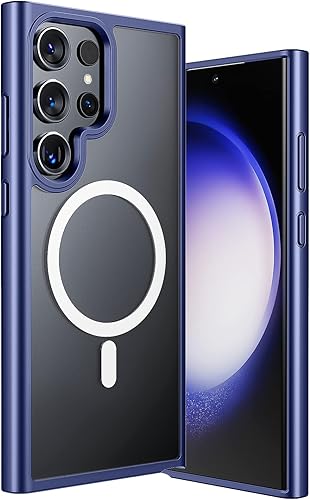 ANNGELAS Funda magnética para teléfono compatible con Samsung Galaxy S23 Ultra Funda para teléfono celular a prueba de golpes que funciona con