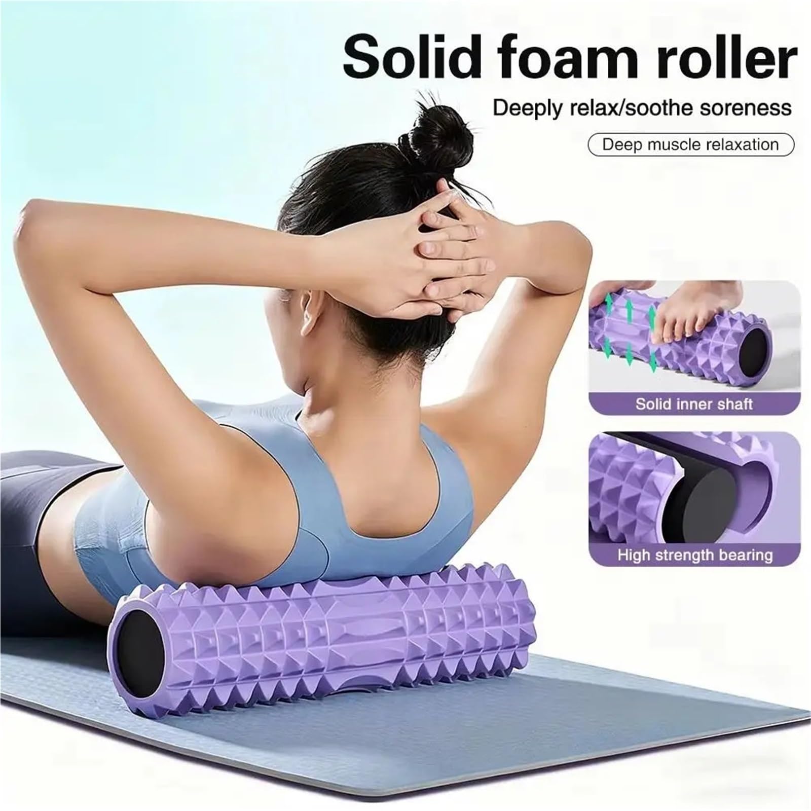 Rullo in schiuma for yoga ad alta densità con punto di innesco for rullo posteriore fitness in EVA(Color4)