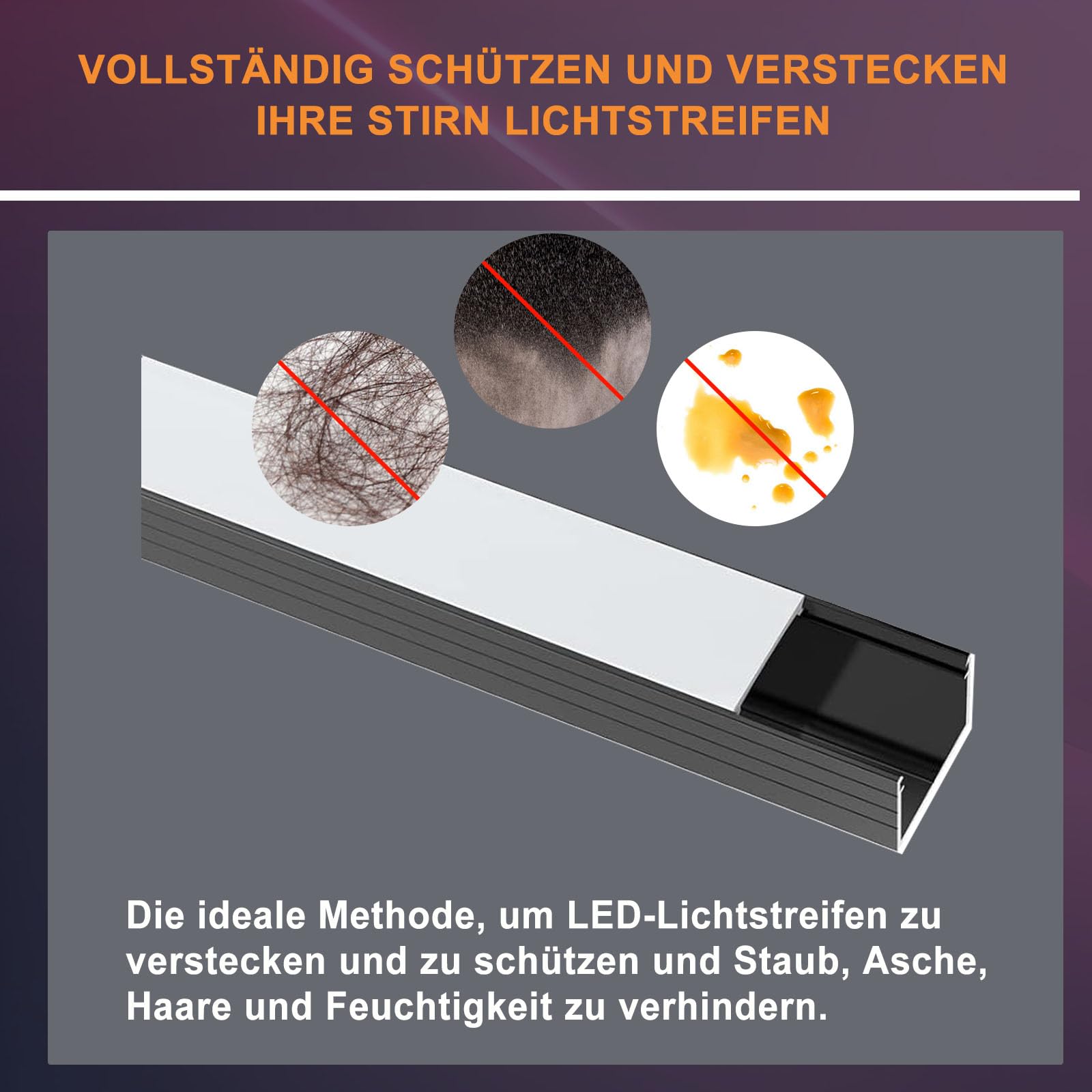 12x1M Schwarz LED Aluminium Kanal mit Milchige Abdeckung für 16mm LED Streifen, U Form LED Profil Strip Schiene Aluprofil mit Endkappen, Metall Befestigungs Clips und 90 Grad Eckverbindern