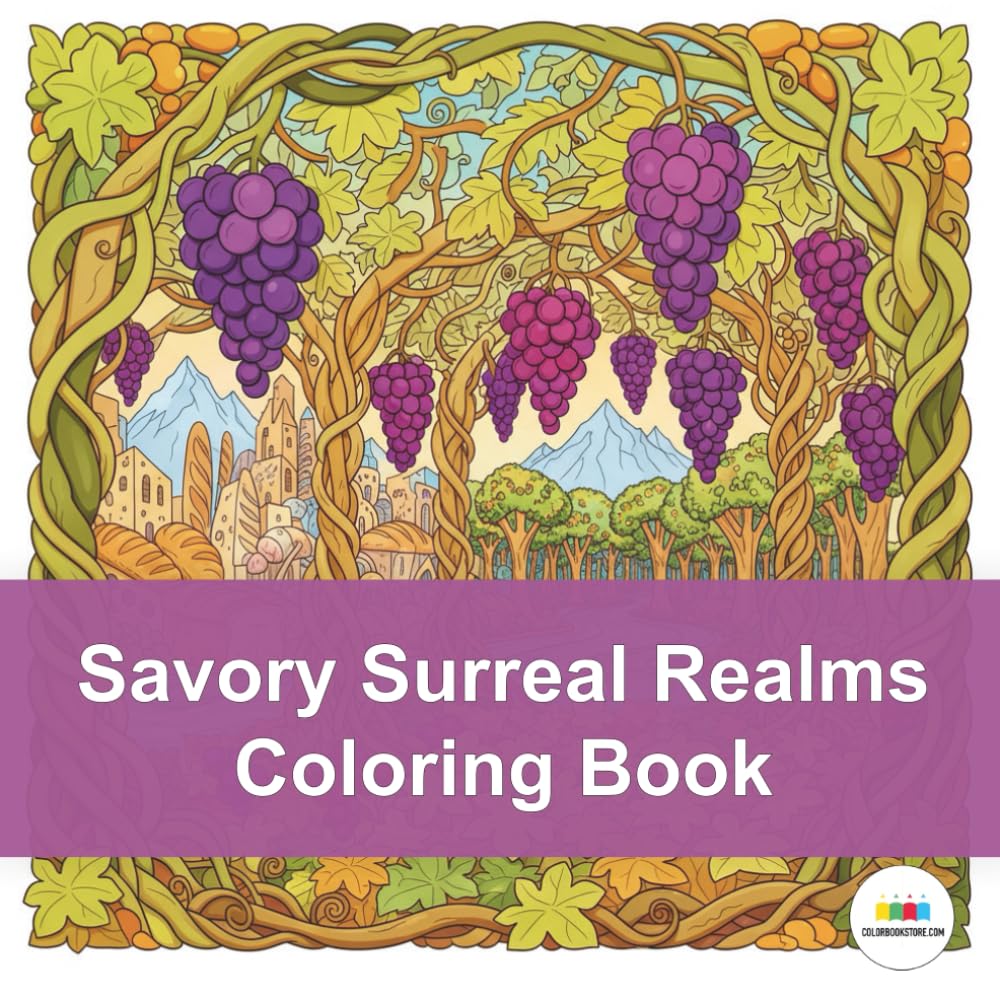 Savory Surreal Realms Coloring Book: Surreal Culinary Landscapes for Creative Stress Relief and Mindful Exploration
