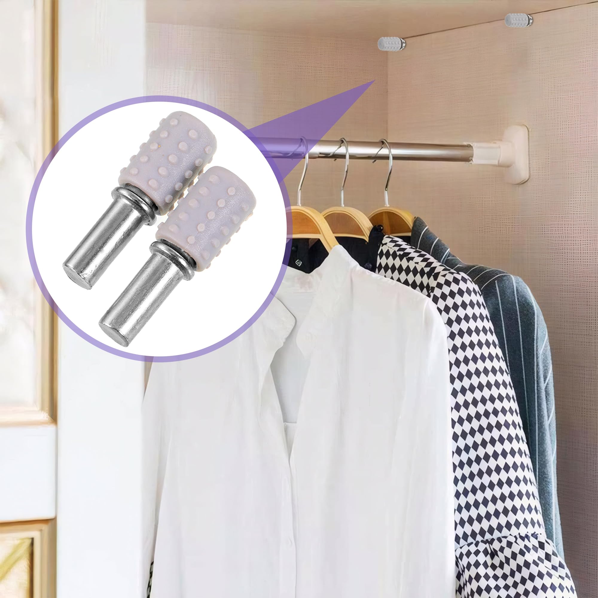 Pack 50 Soportes De Suelo De 5 Mm Con Tapa De Goma Antideslizante - Para Muebles Y Electrodomésticos