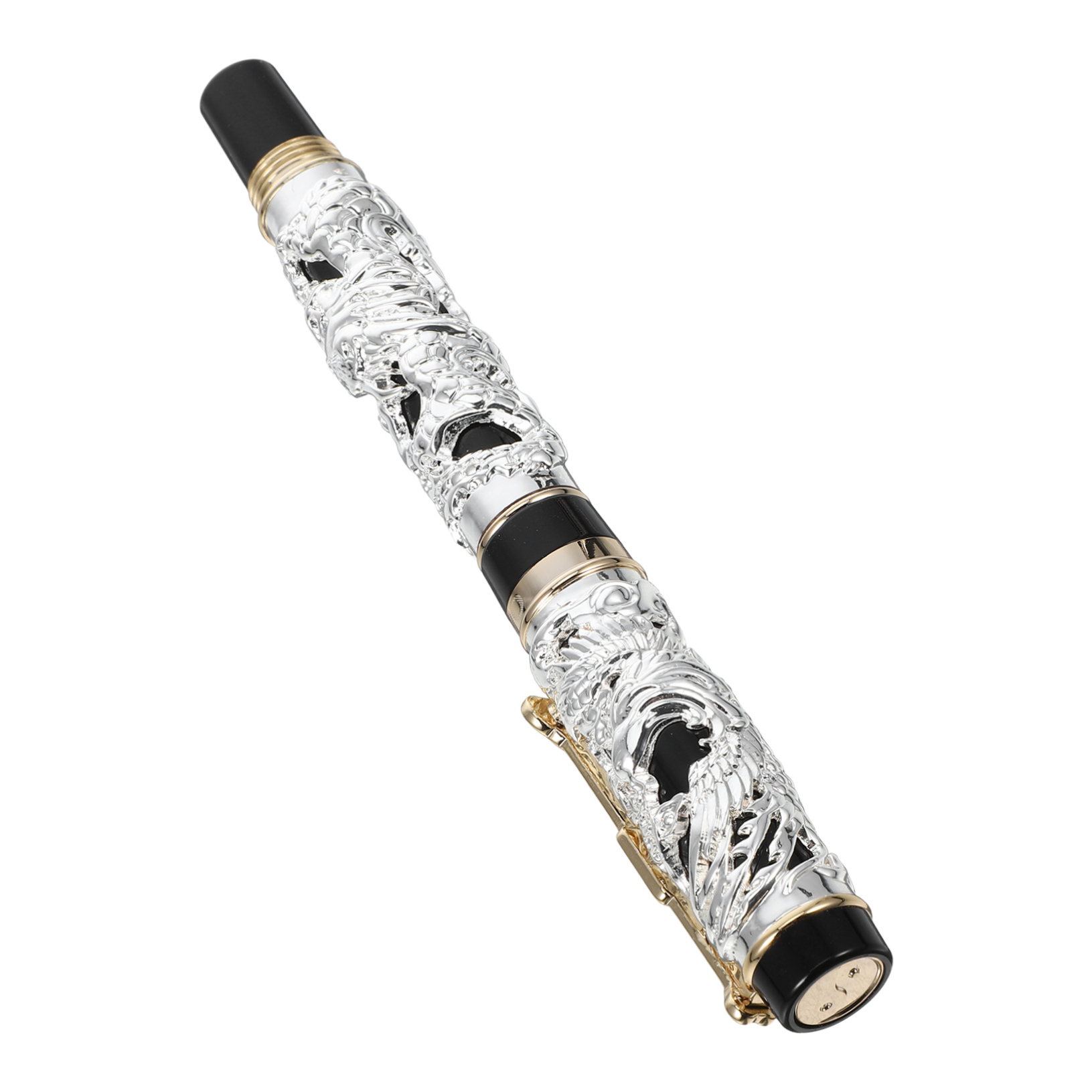 Jinhao ドラゴン万年筆セット（インク付き）ヴィンテージオリエンタルデザイン Amazon | Jinhao 高級ダブル龍万年筆 3 D パターン 大きな重い