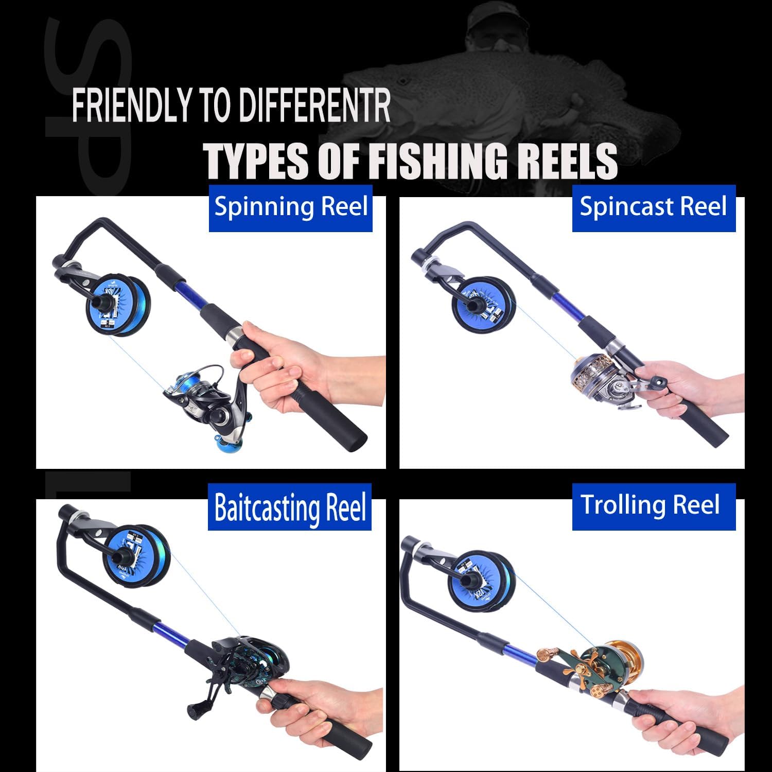 Fishing Line Spooler, No Line Twist, Adjustable line Winder, Portable for Spinning & Casting and Trolling Reel