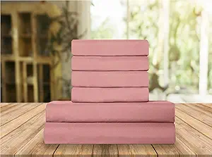 Elegant Comfort Luxury Soft Bed Sheets 1500 Premium Hotel Quality Microfiber Softness Wrinkle and Fade Resistant (6-Piece) Bedding Set, Full, Dusty Rose