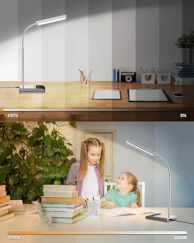 Miniatura 9 de LEPOWER Lámpara de escritorio, 800LM LED para oficina en casa, lectura de 12 W para escritorio, luz para cuidado de los ojos, lámpara de cuello de