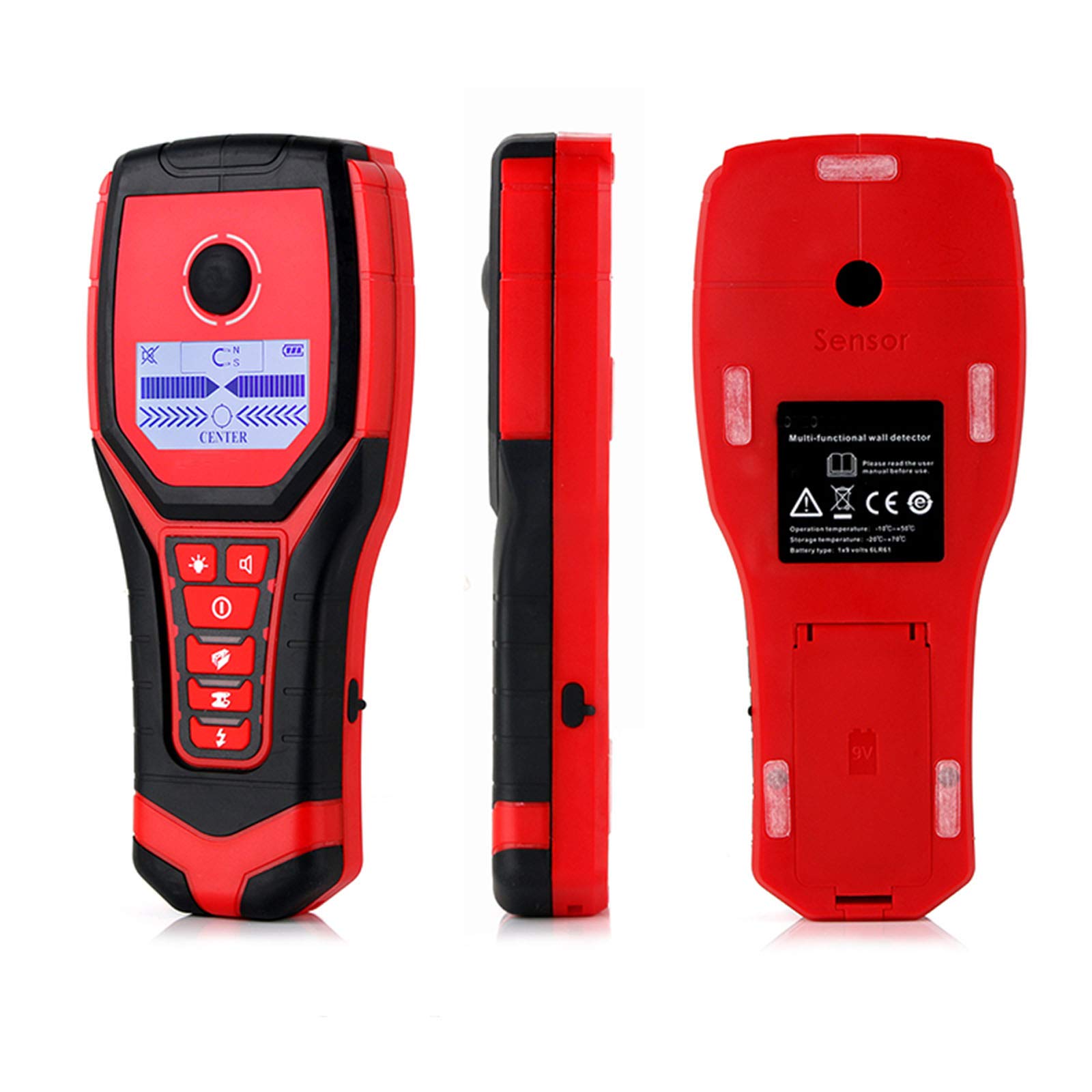 HMTE Detector de Pared Multifuncional, Find Metal Sensor Probador de Pared de Mano Profesional para Cable eléctrico de tubería de plástico