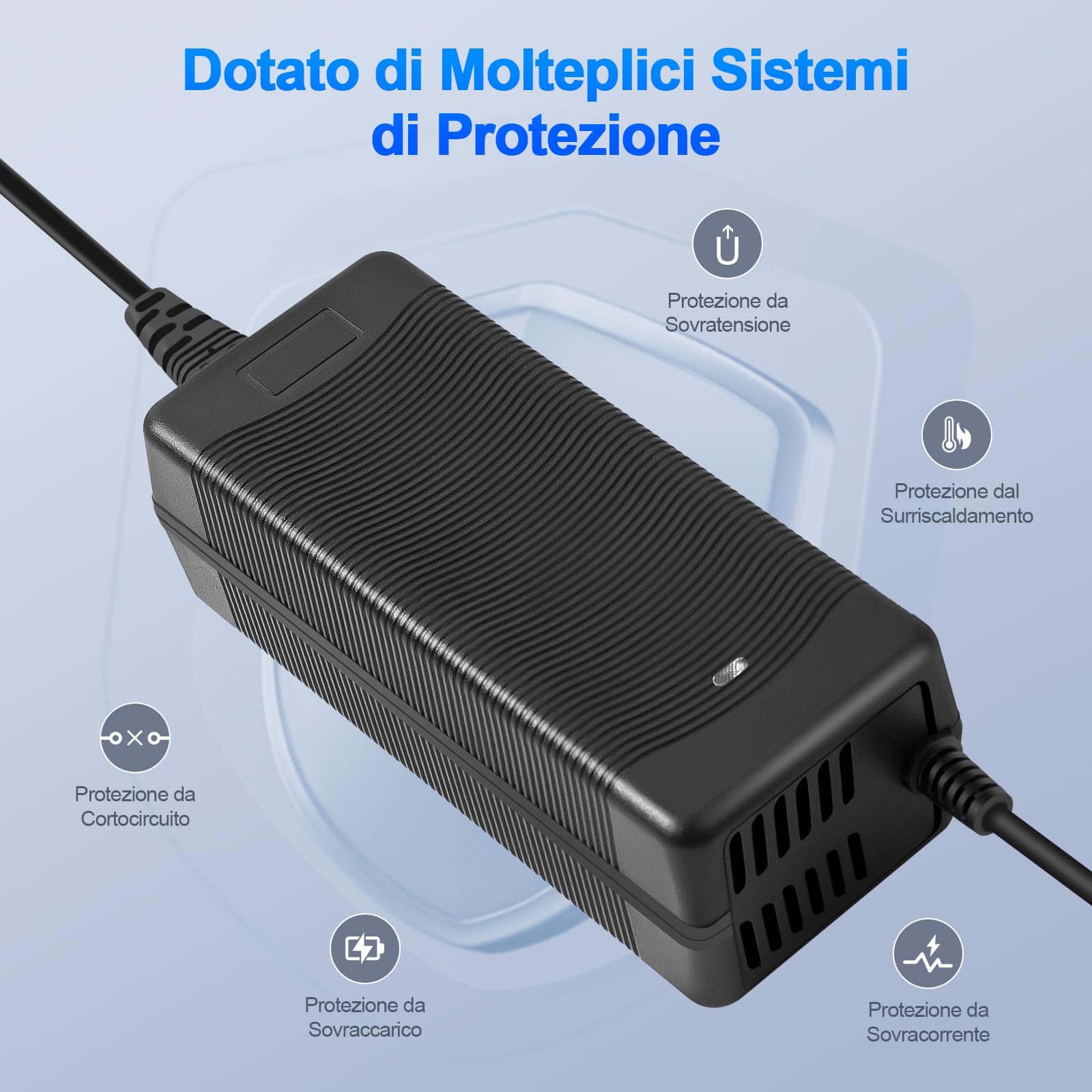 Caricatore da 58,8 V 2 A per scooter elettrico Kugoo G3/G-Booster, e-bike, cavo di ricarica Hoverboard con connettori di interfaccia 4 in 1 da 117 W, ricarica rapida 14S, 50 V, 51,8 V, 52 V