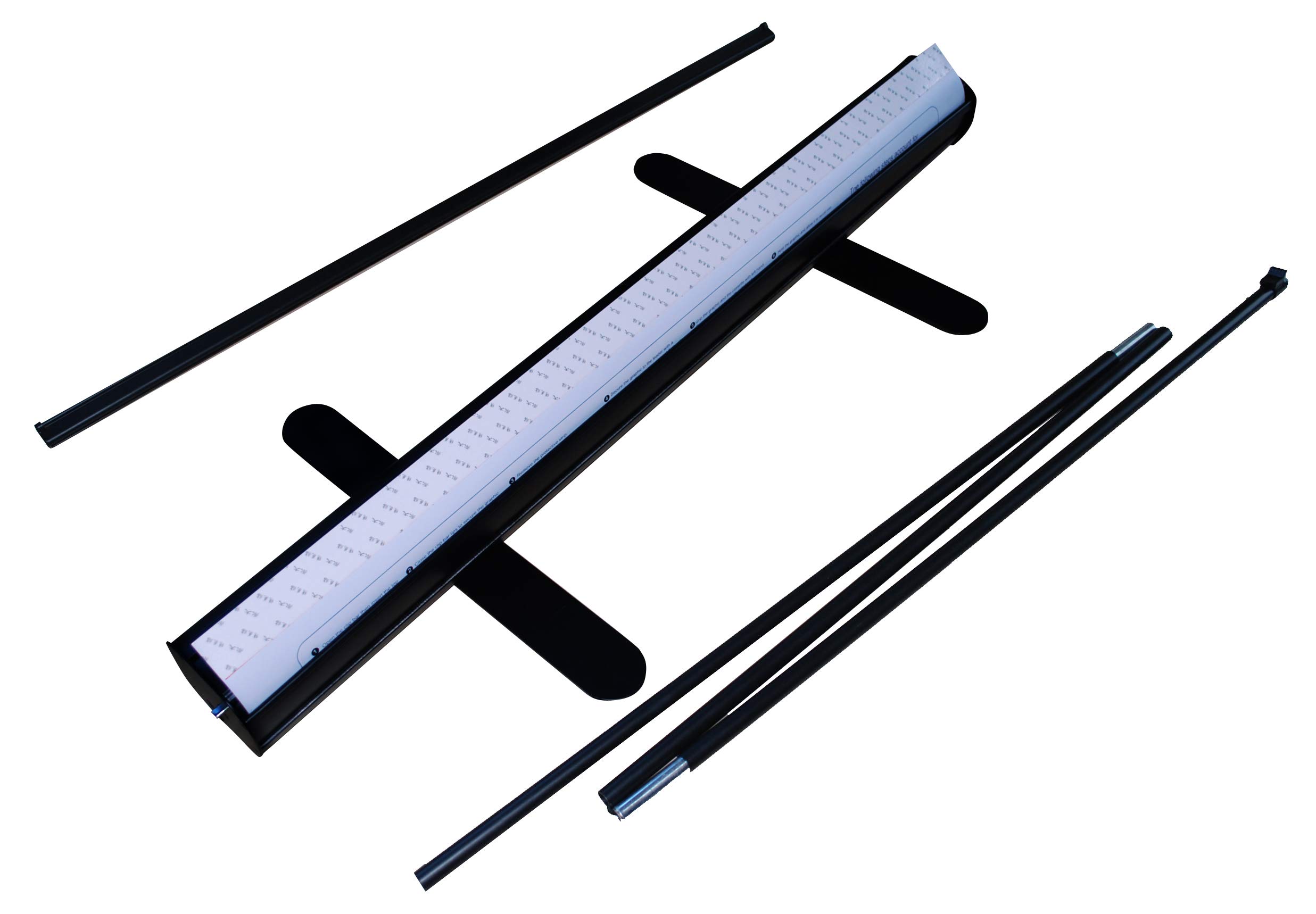 Roll Up Blackline | Rollup ohne Banner, ohne Druck | einseitiges Alu Roll-Up, Silber eloxiert | inkl. Tragetasche | Rollup Banner Bannerdisplay Werbebanner Aufsteller für Werbung (100cm Breite)