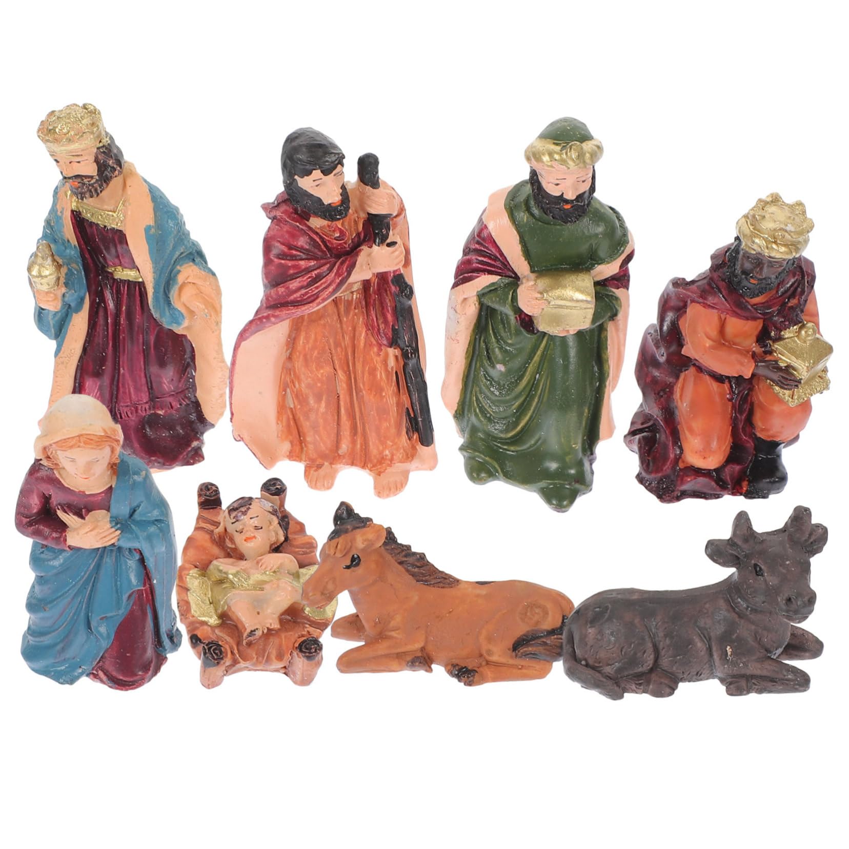 TOPBATHY 3 Sets Handgefertigte Weihnachtskrippe Aus Harz Mit Jesus Und Maria Krippenszene Ornamente Religiöses Für Zuhause