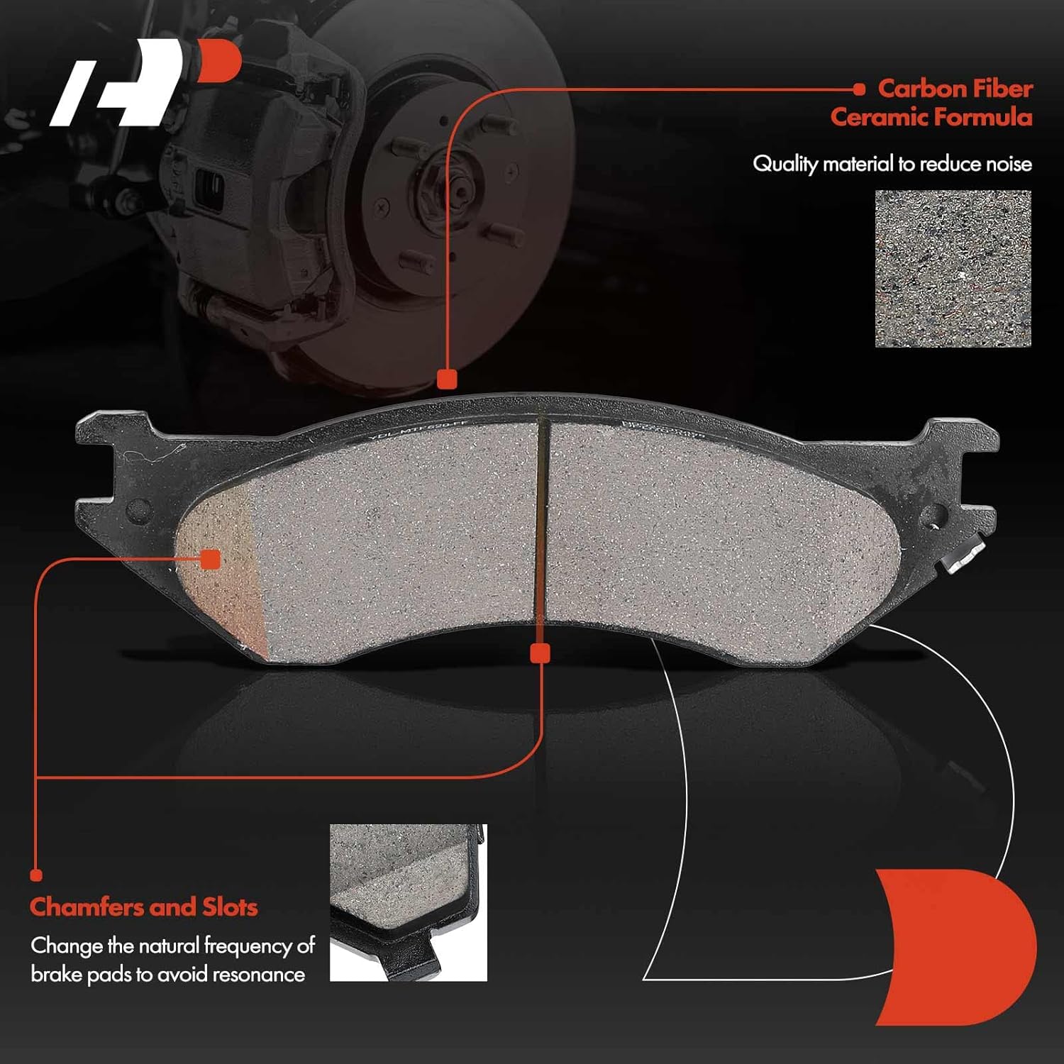 A-Premium 12.11 inch (307.5mm) Front Vented Disc Brake Rotors + Ceramic Pads Kit Compatible with Select Dodge Model - Ram 1500 2000-2001, 4WD, 6-PC Set