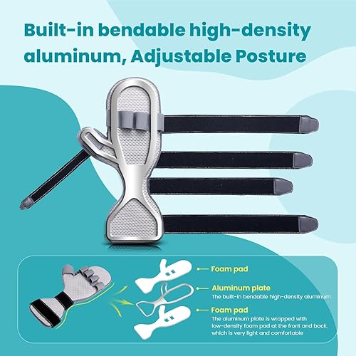 Miniatura 3 de Férula de mano para enderezar los dedos con soporte de descanso de 5 dedos, evita que los dedos se rizen, contracturas de Dupuytren, espasmos de