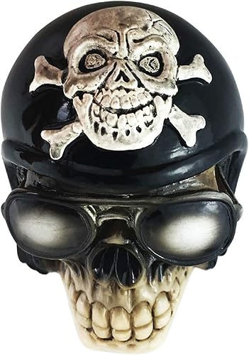 Miniatura 6 de Abfer Pomo manual para palanca de cambios de coche, estilo pirata, se adapta a la mayoría de vehículos de transporte (lentes negros)