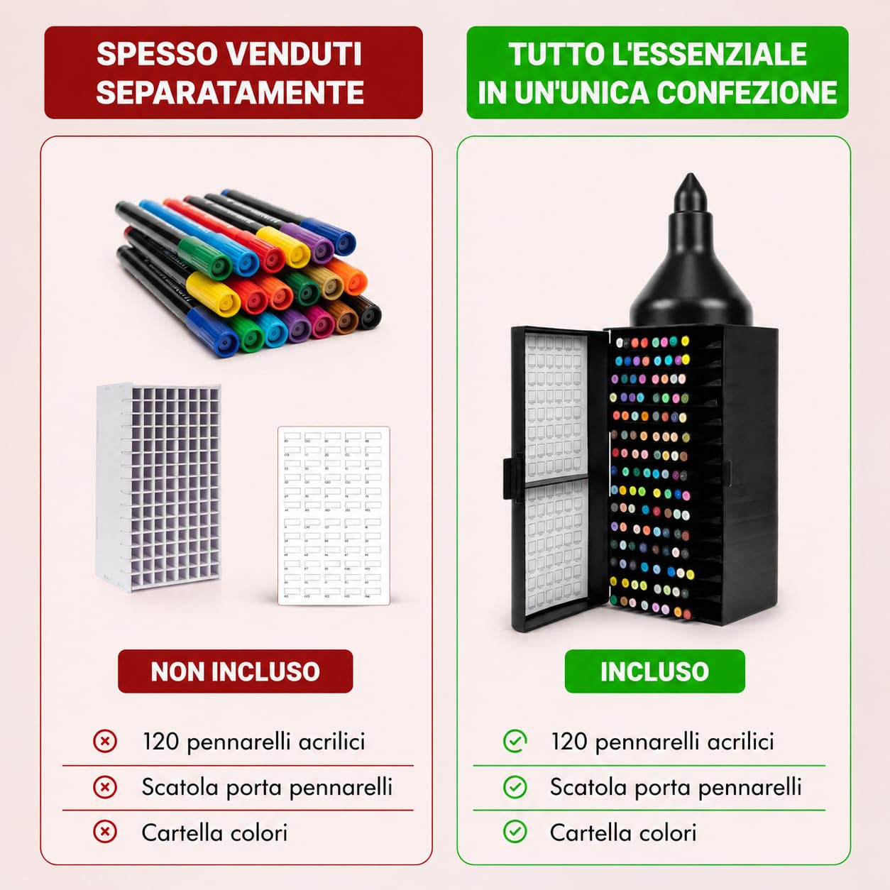 Pennarelli Acrilici 120 Colori, Acrylic Marker Brush Pen 4 mm