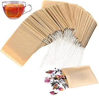 Angooni 300PCS Disposable Tea Filter Bags with Drawstring | 100% Natural & Safe Loose Leaf Tea Empty Tea Bags, 1-Cup Capacity