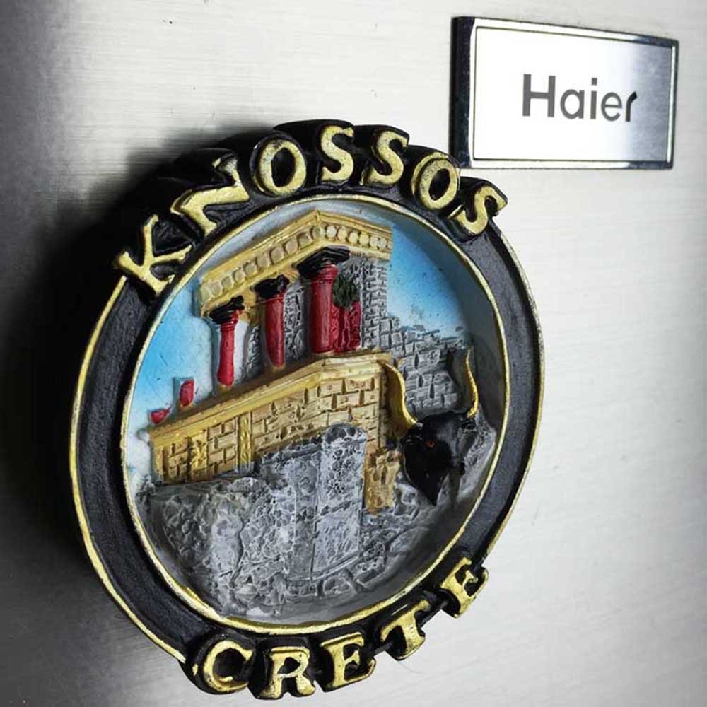 Calamita Da Frigorifero 3D A Forma Di Cuore - Creta Grecia - Souvenir Fatto A Mano, Decorazione Per Casa E Cucina