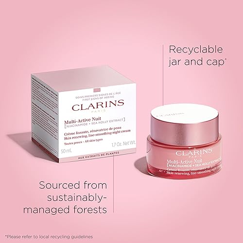 Miniatura 8 de Clarins NUEVO Hidratante nocturno renovador multiactivo con niacinamida  Líneas finas suaves que aprietan visiblemente los poros, incluso el tono y